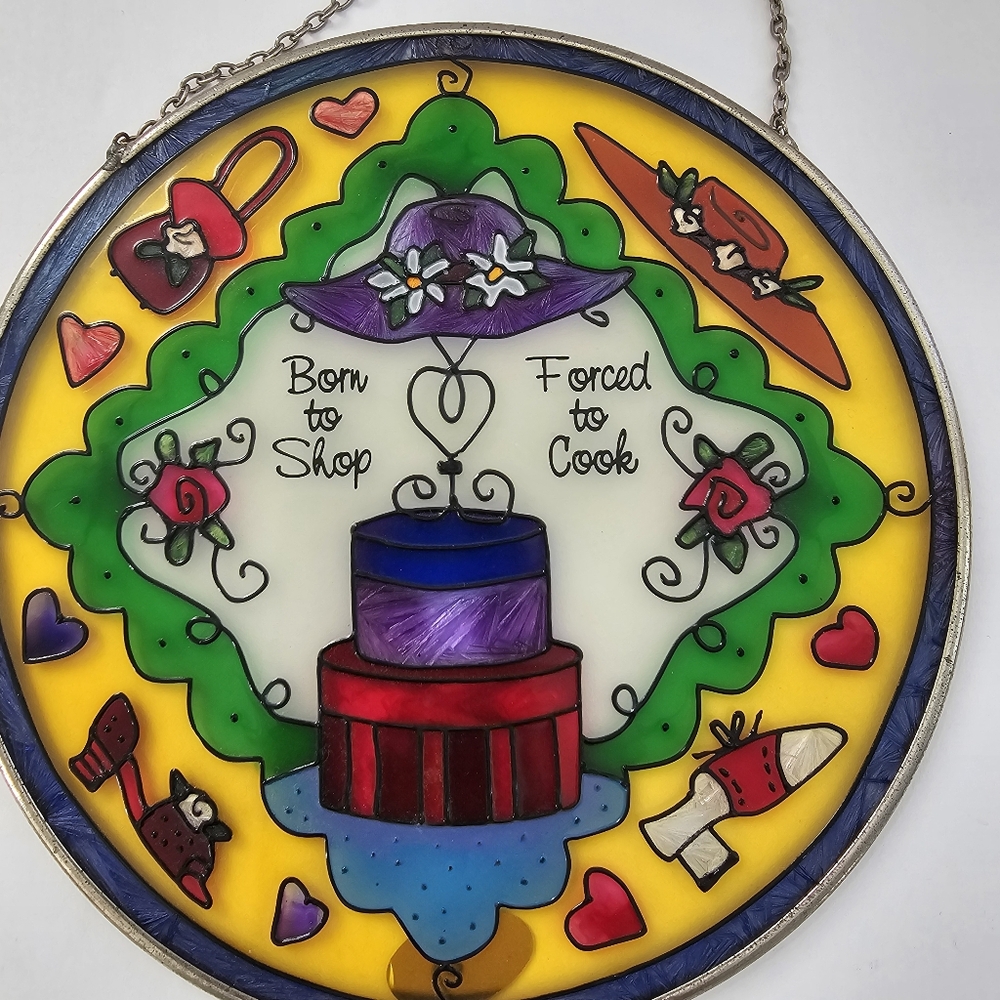 Vintage Joan Baker Designs Stained Glass Suncatcher Born to Shop, Forced to Cook